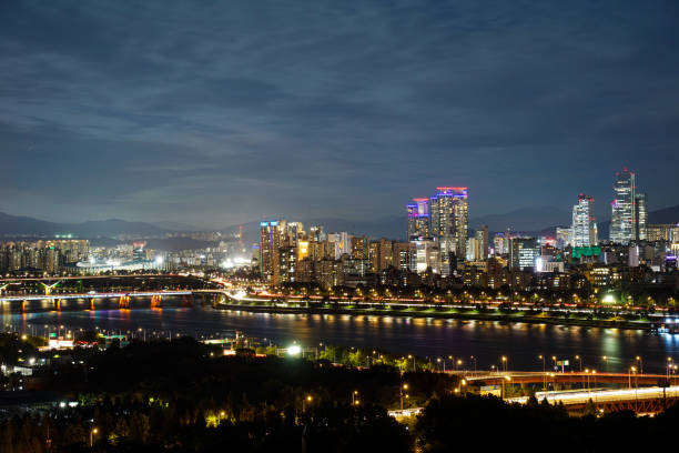 istock Night view around Seoul, Korea 1454174662