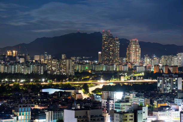 istock Night view around Seoul, Korea 1454174709