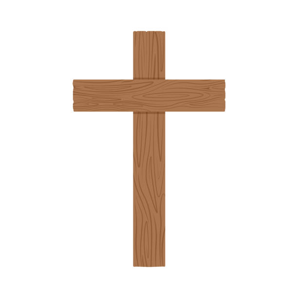 illustrations, cliparts, dessins animés et icônes de croix du christ. croix en bois. - cross cross shape religion easter