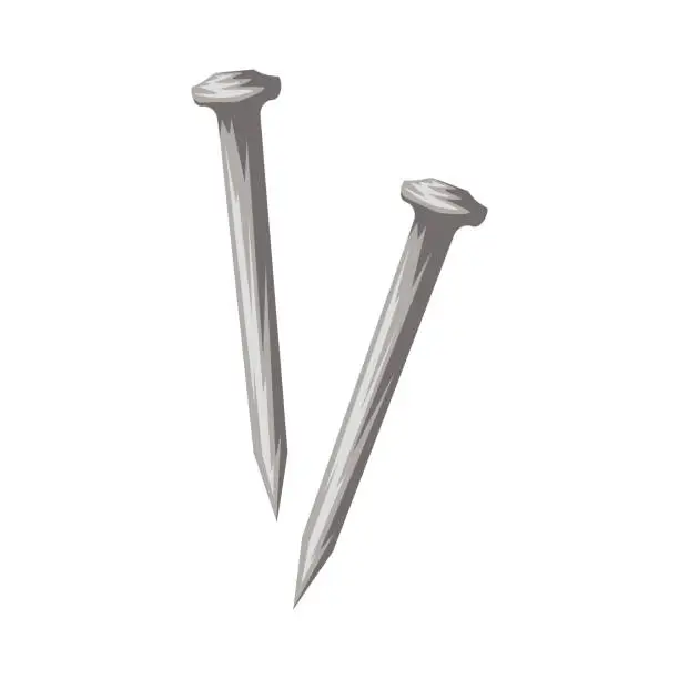 Vector illustration of Crucifix nails. Cartoon icon.