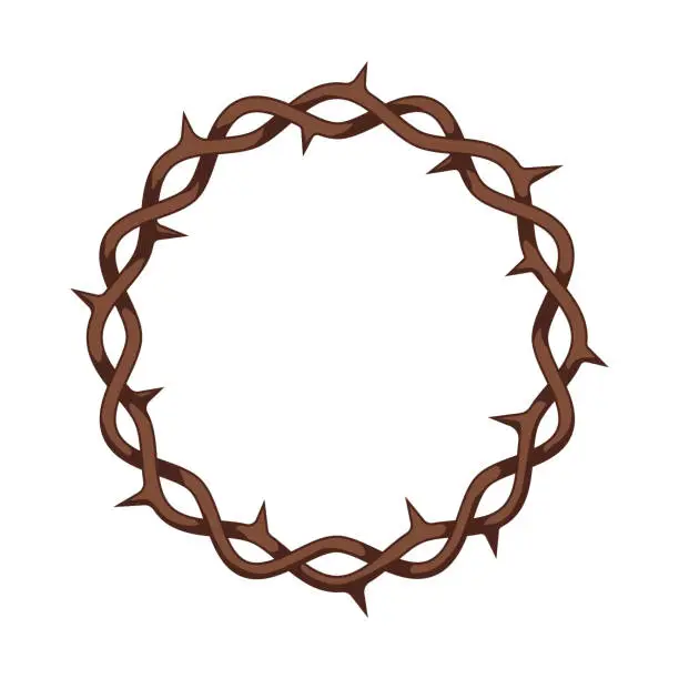 Vector illustration of Crown of thorns. Flat icon.