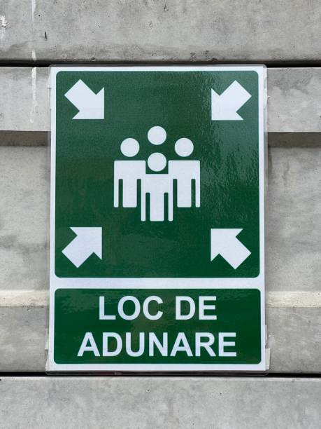 istock Meeting place sign in Romanian language 1454175161