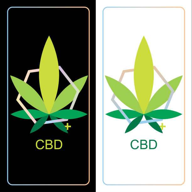 ilustrações de stock, clip art, desenhos animados e ícones de vector desigh sinage for cbd canabidiol products for advertiser, brand, corporate - sinage