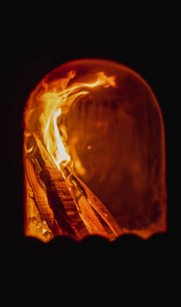 istock Wood Burning in Cast Iron Stove 1454177547