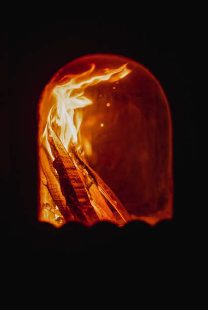 istock Wood Burning in Cast Iron Stove 1454177548