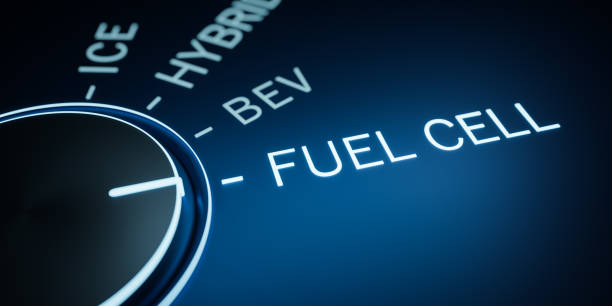 istock Control knob turning to future innovation, Hydrogen sustainable energy storage for clean environment concept, fuel cell electricity generator for electric car with zero emissions idea 1454180259