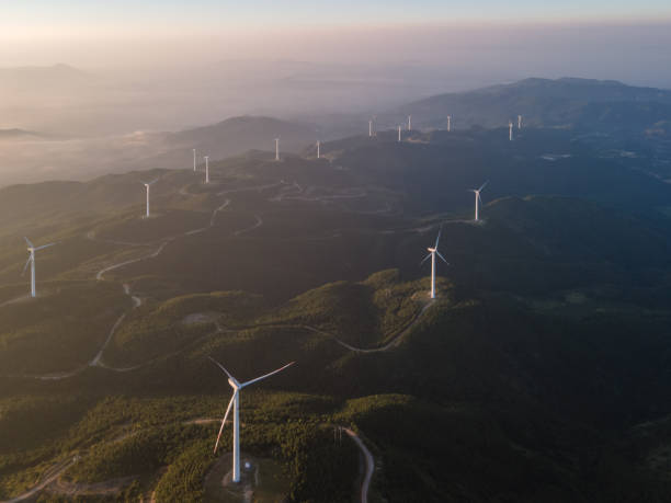 istock Cloud Sea and Wind Farm on the Mountain 1454180400