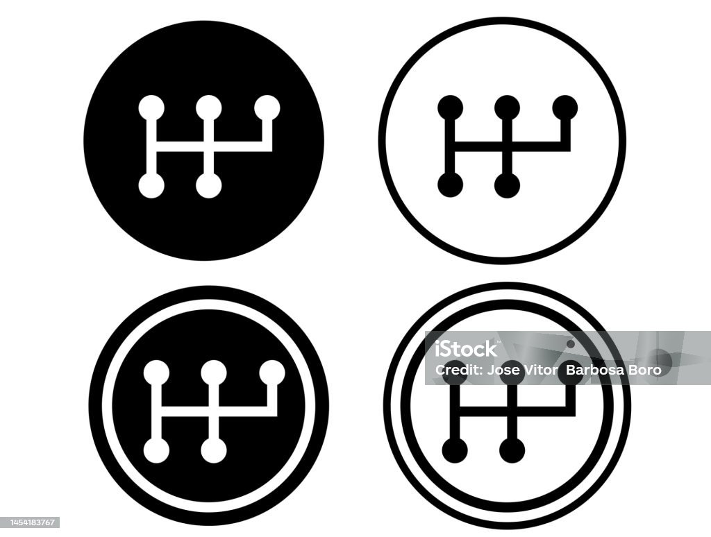 Shift Object Vector Manual Gear Shift Vector Set With Engine Vehicle Transmission Stock ...