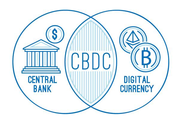 цифровая валюта центрального банка. новая форма денег - federal reserve stock illustrations
