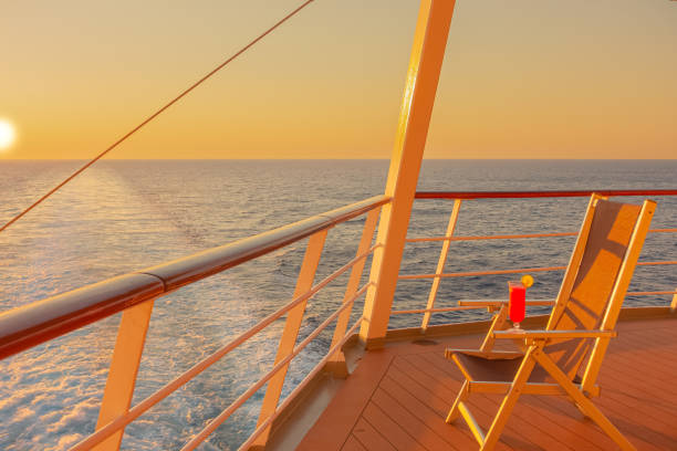 istock Wake of a cruise ship at sunset. 1454186399
