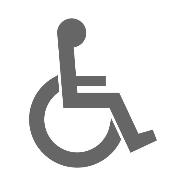Handicapped outline isolated icon. Disabled cut out symbol. Vector stock illustration. Handicapped outline isolated icon. Disabled cut out symbol. Vector stock illustration. handicap logo stock illustrations