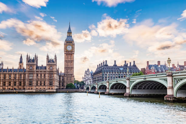 istock Big Ben, Westminster Bridge on River Thames in London, England, UK 1454187412