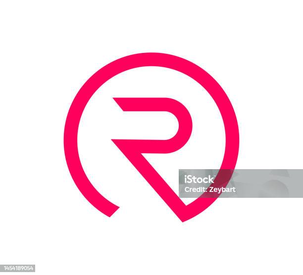 Circle R Lvector Continuous Line In The Circle Modern Letter R Symbol Stock Illustration ...