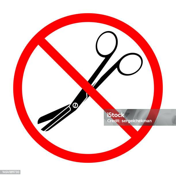 Disposable Scissors Sign Scissors Ban Sign Scissors Prohibition Sign No Scissors Sign Stock ...