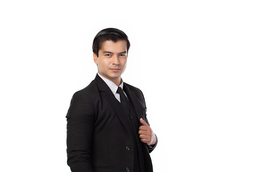 Portrait of a confident young business man isolated on white background. Portrait business concept.