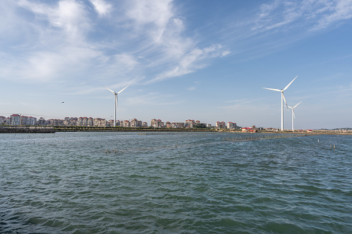 Wind turbines at the seaside