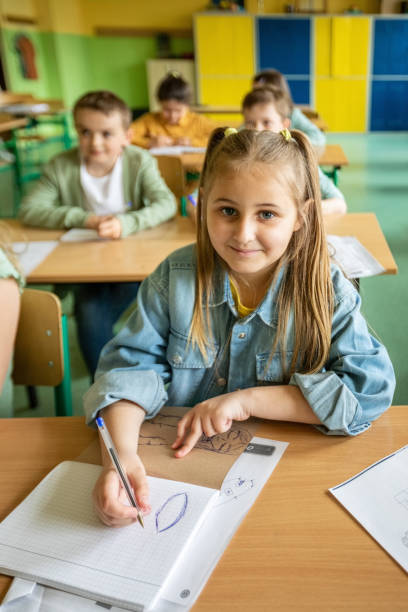 A group of students from an international school that promotes creativity and places children at the center of learning in a variety of subjects.