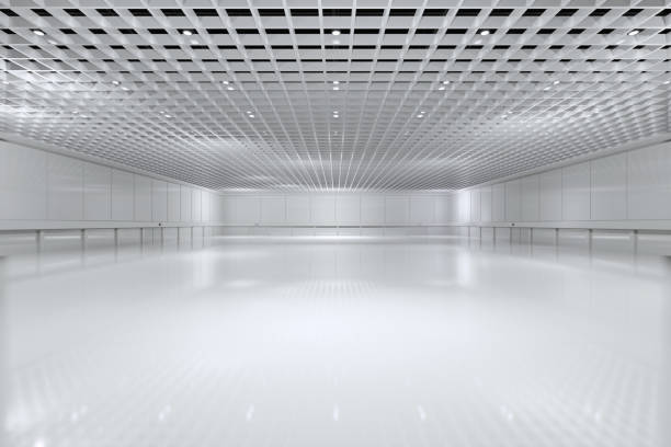 istock Empty hall exhibition centre.The backdrop for exhibition stands, booth,Display,trade show.Conversation for event,meeting.Big room for entertainment,event,sports.3d Background for online.3d render. 1454193001