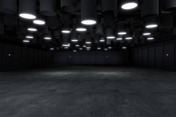 istock Empty hall exhibition centre.The backdrop for exhibition stands, booth,Display,trade show.Conversation for event,meeting.Big room for entertainment,event,sports.3d Background for online.3d render. 1454193013