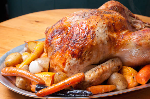 istock roasted turkey dinner with seasonal vegetables 1454194725