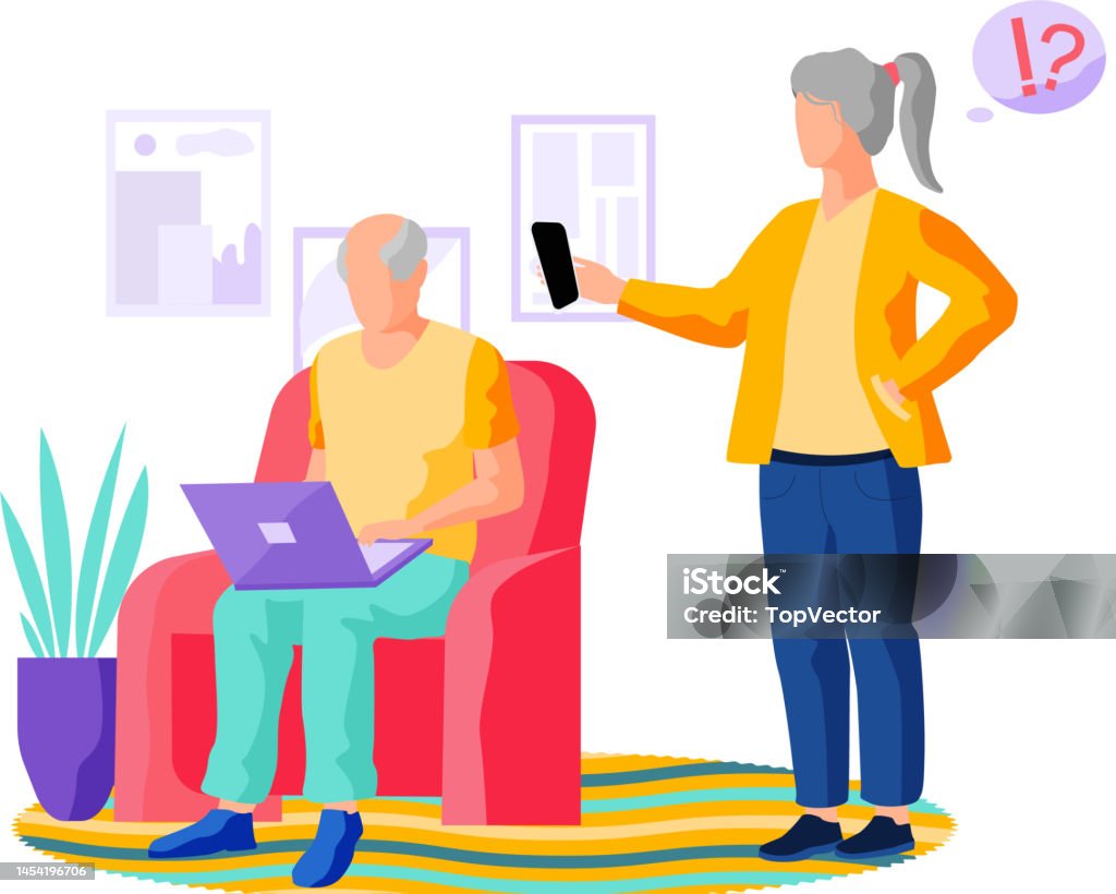 Difficulty In Using Computer Old People Use Computer Have Difficulty With Technology Elderly Person ...