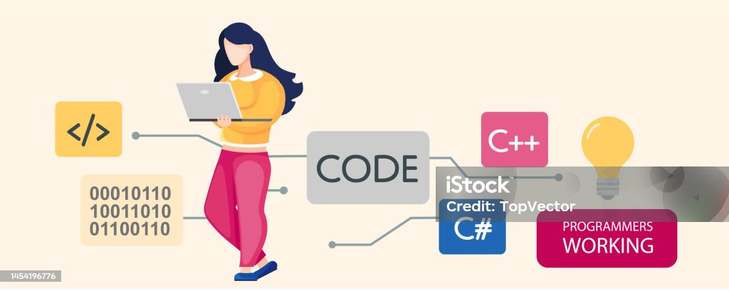 Programmer Engineering And Coding Programmer Working On Web Development ...
