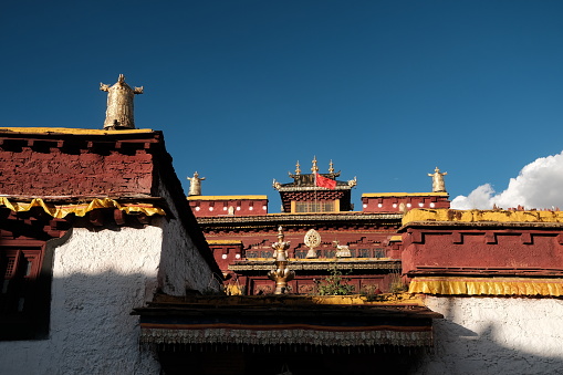 Tibetan Buddhist temple in Hongyuan County, Ngawa (Aba) Tibetan and Qiang Autonomous Prefecture in Sichuan province, China