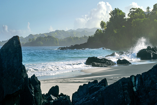 A mesmerizing view of a beautiful seascape in Caribbean Island Tobago, Trinidad