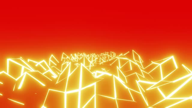 Trendy retro futuristic neon lights 3D rendering animation