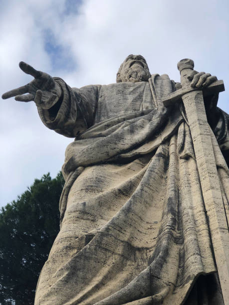 istock Marble statue of a God in Rome, Italy 1454200714