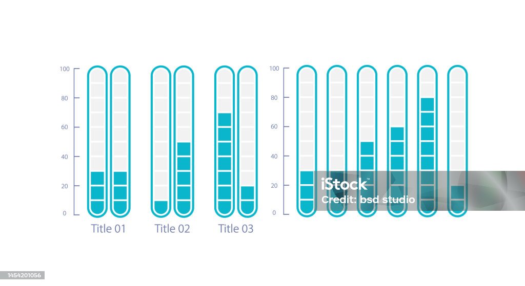 Vertical Progress Infographic Chart Design Template Set Stock ...