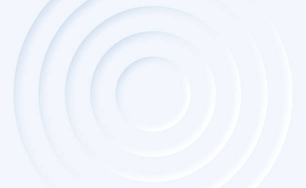 abstrakcyjny styl neomorfizmu tła. białe koncentryczne okręgi nemorficzne - material white backgrounds blank stock illustrations