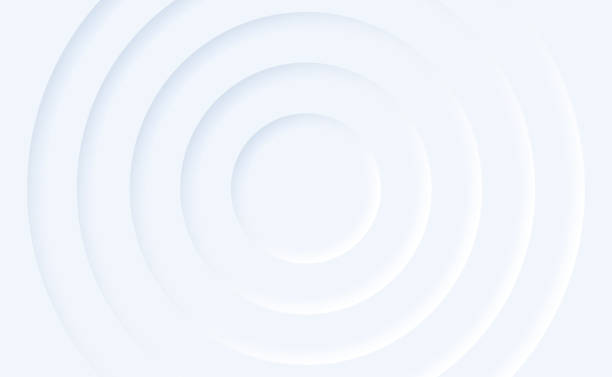 Abstract background neomorphism style. White Concentric Neumorphic Circles Abstract background neomorphism style. White Concentric Neumorphic Circles background loop stock illustrations