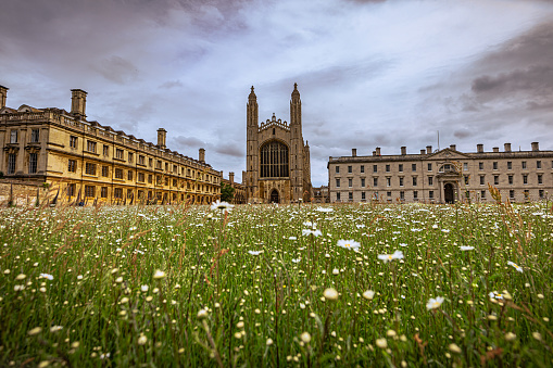 Cambridge - May 23 2022: King's College Campus at Cambridge, England.