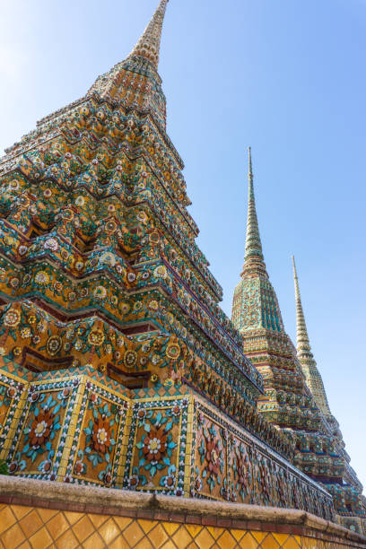 istock Wat Pho Temple towers from below in Bangkok, Thailand 1454206556