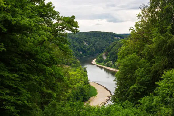 Here you can make a beautiful view of the Danube. This place is in Kelheim Germany, near Befreiungshalle Kelheim.