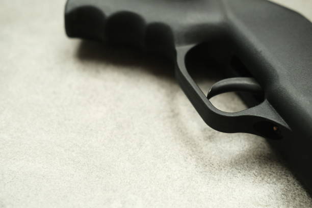 istock Weapons for hunting and hitting the target. Trigger and butt 1454212210