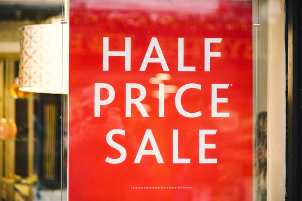 istock Sale sign in store window 1454213186