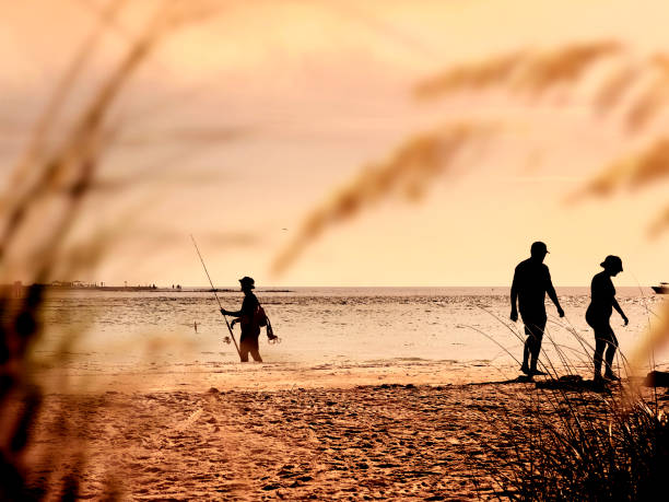 istock Tropical sandy island beach and people during dusk 1454215401