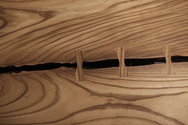 istock Wooden table with dovetail joins 1454216361