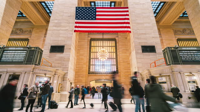 Time lapse of Passenger and tourist in Grand Central Station