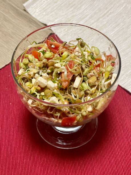 istock Veggie homemade salad with sprouted lentils and small beans 1454227505