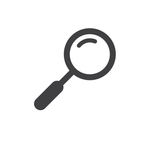 search icon or symbol concept magnifier. - magnifying glass stock illustrations