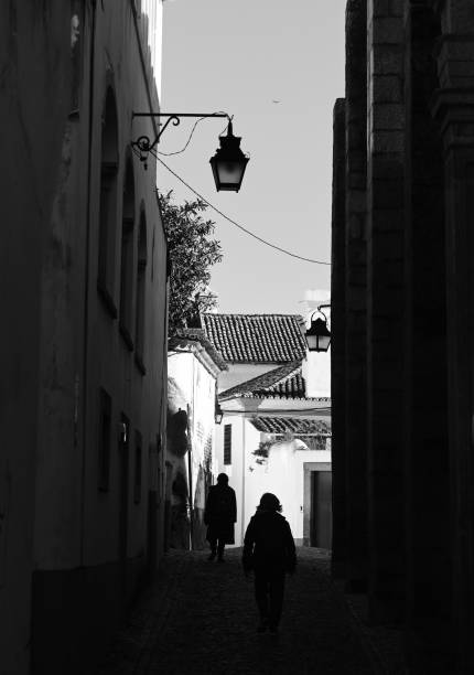 Evora, Portugal - January 04 : Tourists and locals seen enjoying the streets and cafes in Rome. Évora, the main city of Portugals Alentejo, has been named the European Capital of Culture 2027.