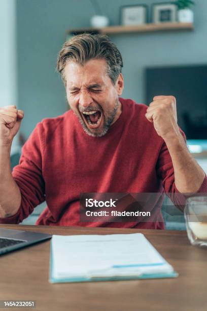 Exhausted Businessman Screaming Stock Photo - Download Image Now - 45-49 Years, Adult, Adults Only