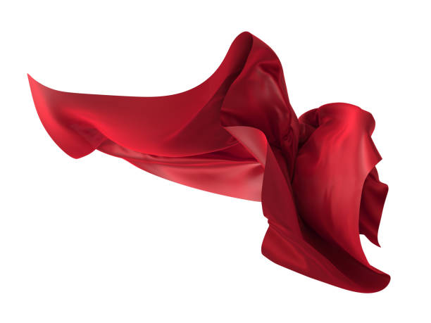 istock Abstract red cloth falling. Satin fabric flying in the wind 1454232152