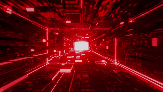technology neon tunnel 3d structure background loop