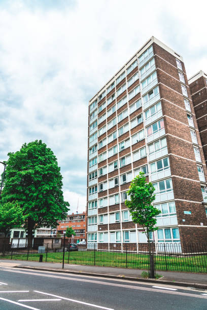 istock Old council tower block in London , UK 1454234562