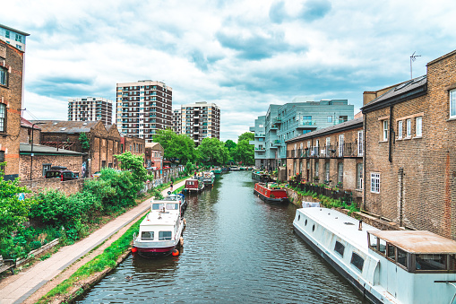Houseboats on the Regent's Canal at Little Venice, London