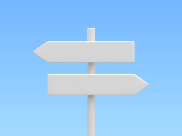 istock 3d realistic street sign isolated on light background. Direction sign post with arrow. Signboard pointer with wooden pole. Vector illustration 1454235488